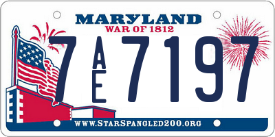 MD license plate 7AE7197