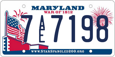 MD license plate 7AE7198