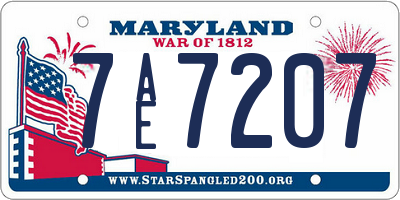 MD license plate 7AE7207