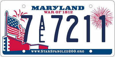 MD license plate 7AE7211