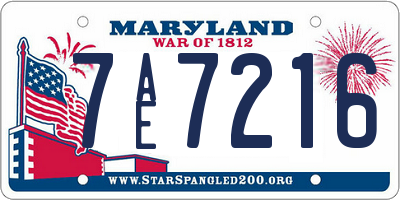 MD license plate 7AE7216