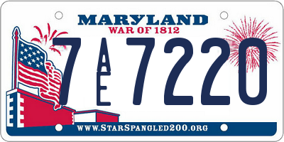 MD license plate 7AE7220