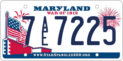 MD license plate 7AE7225