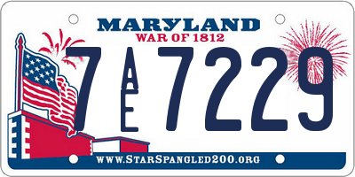 MD license plate 7AE7229