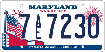 MD license plate 7AE7230