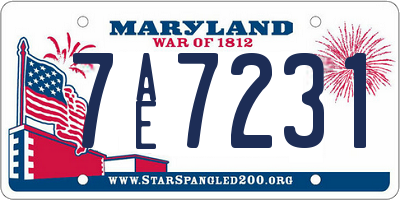 MD license plate 7AE7231