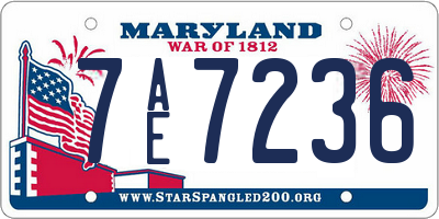 MD license plate 7AE7236