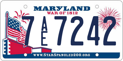 MD license plate 7AE7242