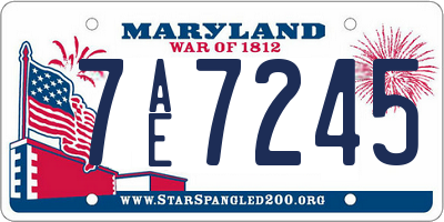 MD license plate 7AE7245