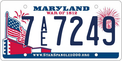 MD license plate 7AE7249