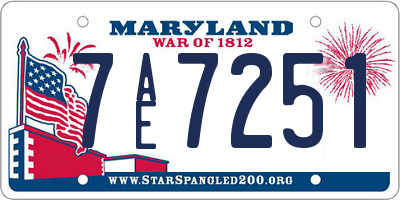MD license plate 7AE7251