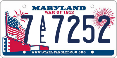 MD license plate 7AE7252