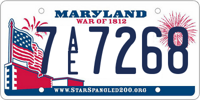 MD license plate 7AE7268