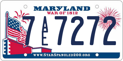 MD license plate 7AE7272