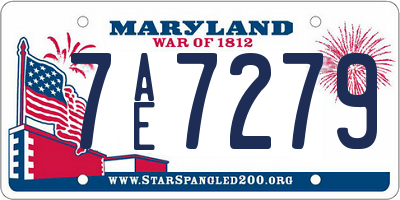 MD license plate 7AE7279