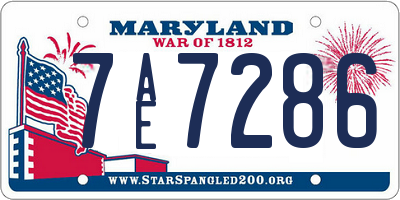 MD license plate 7AE7286
