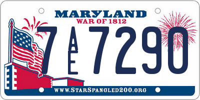 MD license plate 7AE7290