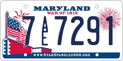 MD license plate 7AE7291