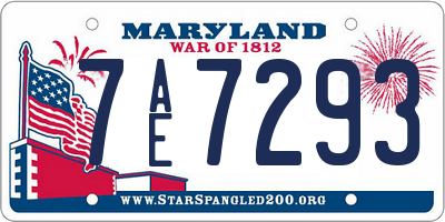 MD license plate 7AE7293