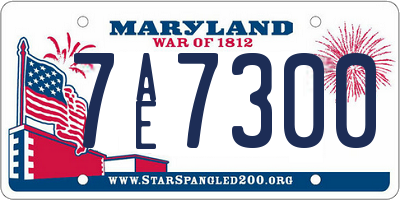 MD license plate 7AE7300