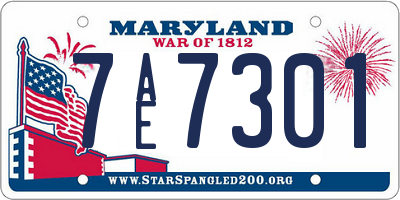 MD license plate 7AE7301