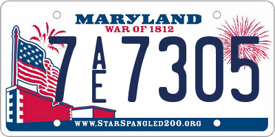 MD license plate 7AE7305