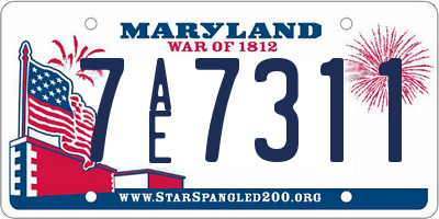 MD license plate 7AE7311