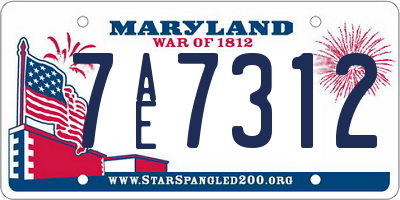MD license plate 7AE7312