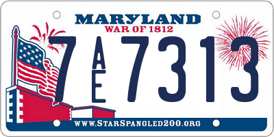 MD license plate 7AE7313
