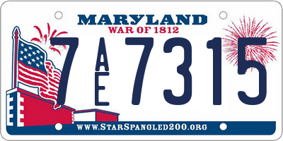 MD license plate 7AE7315