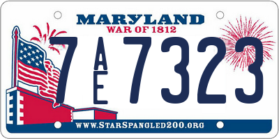 MD license plate 7AE7323