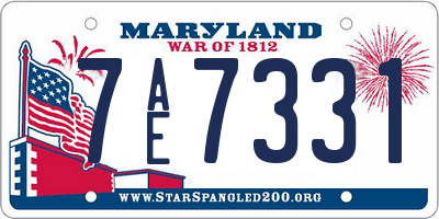 MD license plate 7AE7331