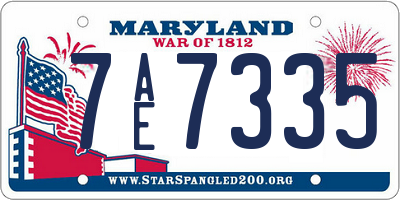 MD license plate 7AE7335
