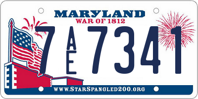 MD license plate 7AE7341