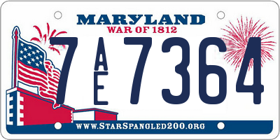 MD license plate 7AE7364