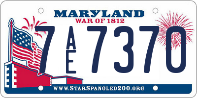 MD license plate 7AE7370