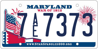 MD license plate 7AE7373