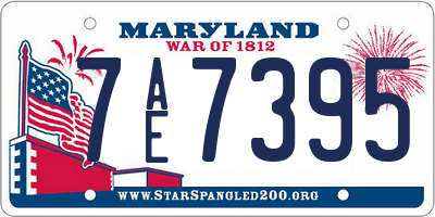 MD license plate 7AE7395