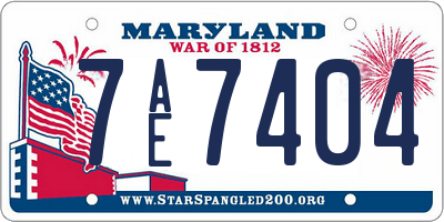 MD license plate 7AE7404