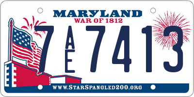 MD license plate 7AE7413