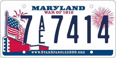 MD license plate 7AE7414