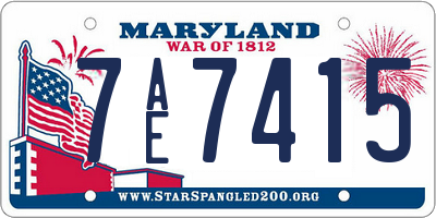 MD license plate 7AE7415
