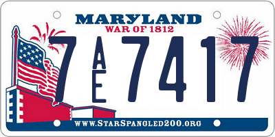MD license plate 7AE7417