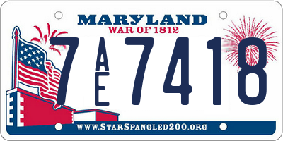 MD license plate 7AE7418