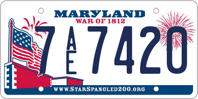 MD license plate 7AE7420