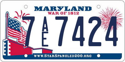 MD license plate 7AE7424