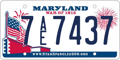 MD license plate 7AE7437
