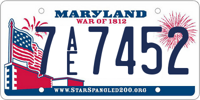 MD license plate 7AE7452