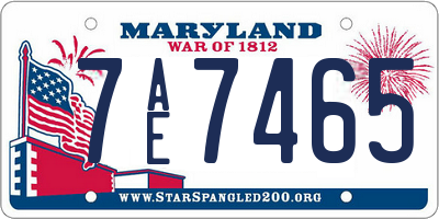 MD license plate 7AE7465