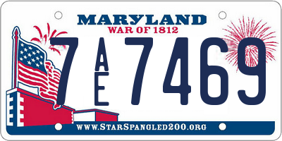 MD license plate 7AE7469